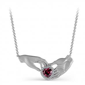 Серебряное колье KABAROVSKY с фианитом и родолитом K6-017-2100 фото