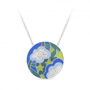 Серебряное колье KABAROVSKY с фианитом и эмалью K6-030-7901 фото