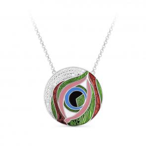 Серебряное колье KABAROVSKY с фианитом и эмалью K6-031-7901 фото