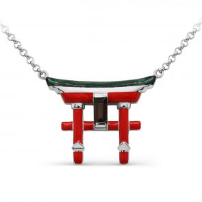 Серебряное колье KABAROVSKY с эмалью и раухтопазом K6-052-2801 фото