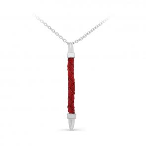 Серебряное колье с декоративным элементом из кожи KABAROVSKY K6-055-90300 фото