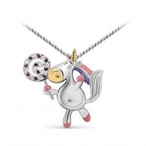 Колье из золочёного серебра KABAROVSKY с фианитом и эмалью K6-063-0101 фото