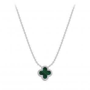  Колье из серебра с малахитом и фианитом Серебро 925° K6-9146-4600 фото