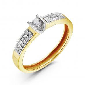 Кольцо из лимонного золота ЮК Клондайк с бриллиантом KL01-00126-03-005-02-01 фото