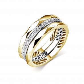 Кольцо-трансформер из комбинированного золота ЮК Клондайк с бриллиантом KL01-00506-06-001-02-02 фото