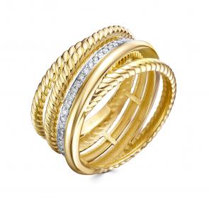 Кольцо из лимонного золота ЮК Клондайк с бриллиантом KL01-00765-03-001-02-01 фото