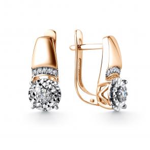 Серьги из комбинированного золота ЮК Клондайк с бриллиантом KL02-00014-05-001-03-01 фото