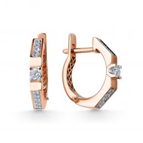 Золотые серьги ЮК Клондайк с бриллиантом KL02-00064-01-001-02-01 фото