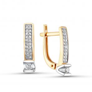 Серьги из лимонного золота ЮК Клондайк с бриллиантом KL02-00126-03-005-02-01 фото