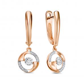 Золотые серьги ЮК Клондайк с бриллиантом KL02-00296-05-001-01-01 фото