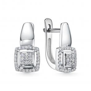 Серьги из белого золота ЮК Клондайк с бриллиантом KL02-00547-02-001-01-02 фото