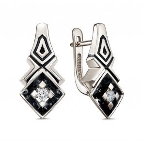 Серьги из белого золота ЮК Клондайк с бриллиантом KL02-00740-02-001-02-08 фото