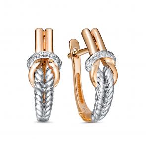 Золотые серьги ЮК Клондайк с бриллиантом KL02-00759-01-001-02-01 фото