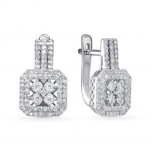 Серьги из белого золота ЮК Клондайк с бриллиантом KL02-01216-02-005-02-02 фото