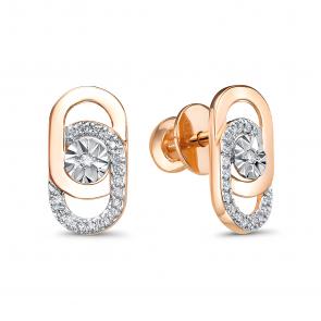 Золотые серьги ЮК Клондайк с бриллиантом KL07-00297-05-001-01-01 фото