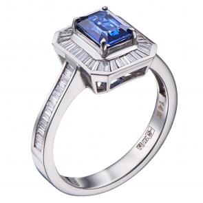 Кольцо из белого золота DOLCE DIAMOND с бриллиантом и сапфиром RG104511114 фото