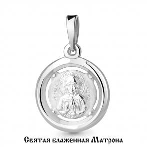 Серебряная подвеска-иконка Святая блаженная Матрона AQUAMARINE А12606 фото