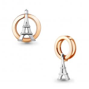 Подвеска-трансформер из золочёного серебра AQUAMARINE А16118-пк фото