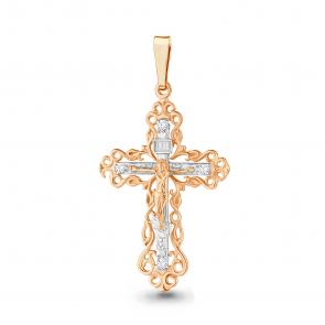 Подвеска из золочёного серебра AQUAMARINE с фианитом А20492А-пк фото