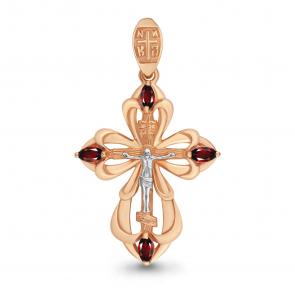 Подвеска из золочёного серебра AQUAMARINE с гранатом А2226303-пк фото