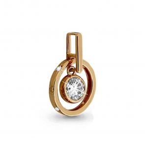 Подвеска из золочёного серебра AQUAMARINE с фианитом и Swarovski А23537А-п фото