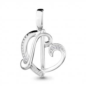 Серебряная подвеска-буква Л AQUAMARINE с фианитом А24003А фото