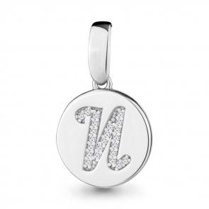 Серебряная подвеска-буква И AQUAMARINE с фианитом А24020А фото