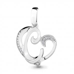 Серебряная подвеска-буква  С AQUAMARINE с фианитом А24034А фото
