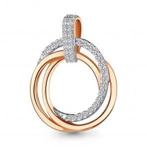 Подвеска из золочёного серебра AQUAMARINE с фианитом А24214А-п фото