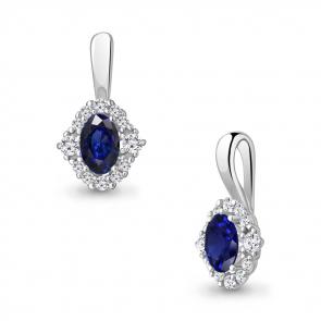 Серебряная подвеска AQUAMARINE с фианитом и гидротермальным сапфиром А24497АБ фото