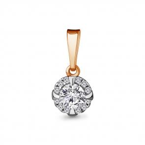 Подвеска из золочёного серебра AQUAMARINE с фианитом А24517А-п фото