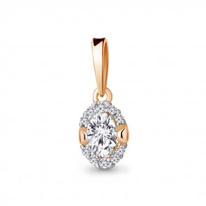 Подвеска из золочёного серебра AQUAMARINE с фианитом А24518А-п фото