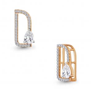 Подвеска из золочёного серебра AQUAMARINE с фианитом А24587А-п фото