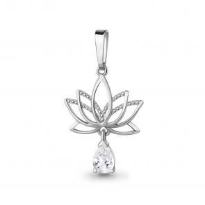 Серебряная подвеска AQUAMARINE с фианитом А24683 фото