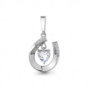 Серебряная подвеска AQUAMARINE с фианитом А24740А фото