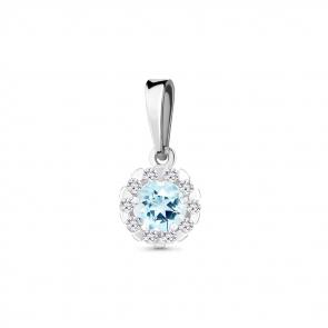 Серебряная подвеска AQUAMARINE с топазом и фианитом А2503102А фото