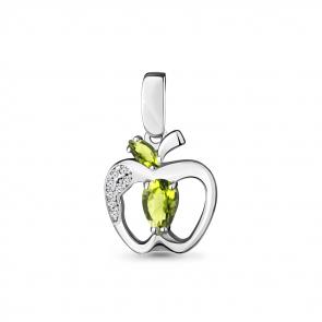 Серебряная подвеска AQUAMARINE с фианитом и хризолитом А2526907А фото