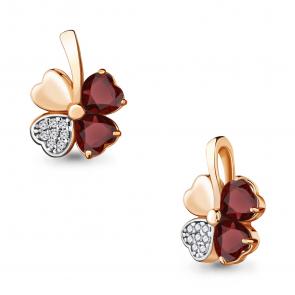 Подвеска из золочёного серебра AQUAMARINE с фианитом и гранатом А2527903А-п фото