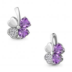 Серебряная подвеска AQUAMARINE с фианитом и аметистом А2527904А фото