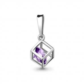 Серебряная подвеска AQUAMARINE с аметистом А2528604 фото