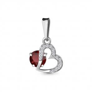 Серебряная подвеска AQUAMARINE с фианитом и гранатом А2528803А фото