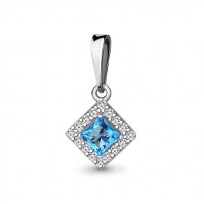 Серебряная подвеска AQUAMARINE с топазом и фианитом А2533405А фото