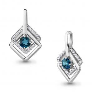 Серебряная подвеска AQUAMARINE с фианитом и Лондон топазом А2533608А фото