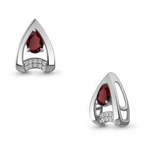 Серебряная подвеска AQUAMARINE с фианитом и гранатом А2534403А фото