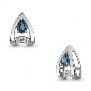 Серебряная подвеска AQUAMARINE с фианитом и Лондон топазом А2534408А фото