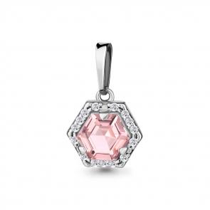Серебряная подвеска AQUAMARINE с фианитом и морганитом А2534790А фото