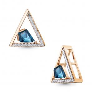 Подвеска из золочёного серебра AQUAMARINE с фианитом и Лондон топазом А2539493А-п фото