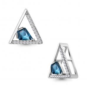 Серебряная подвеска AQUAMARINE с фианитом и Лондон топазом А2539493А фото