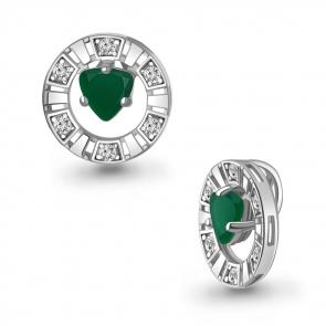 Серебряная подвеска AQUAMARINE с фианитом и агатом А2539609А фото