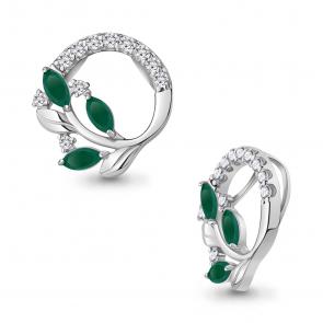 Серебряная подвеска AQUAMARINE с фианитом и агатом А2540009А фото